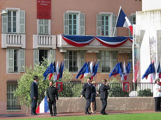 NICE,INAUGURATION  DE LA SCULPTURE DU 150 EME ANNIVERSAIRE