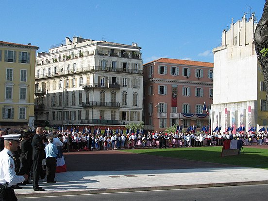 NICE,INAUGURATION  DE LA SCULPTURE DU 150 EME ANNIVERSAIRE