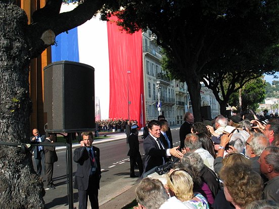 NICE,INAUGURATION  DE LA SCULPTURE DU 150 EME ANNIVERSAIRE