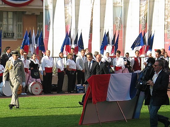 NICE,INAUGURATION  DE LA SCULPTURE DU 150 EME ANNIVERSAIRE